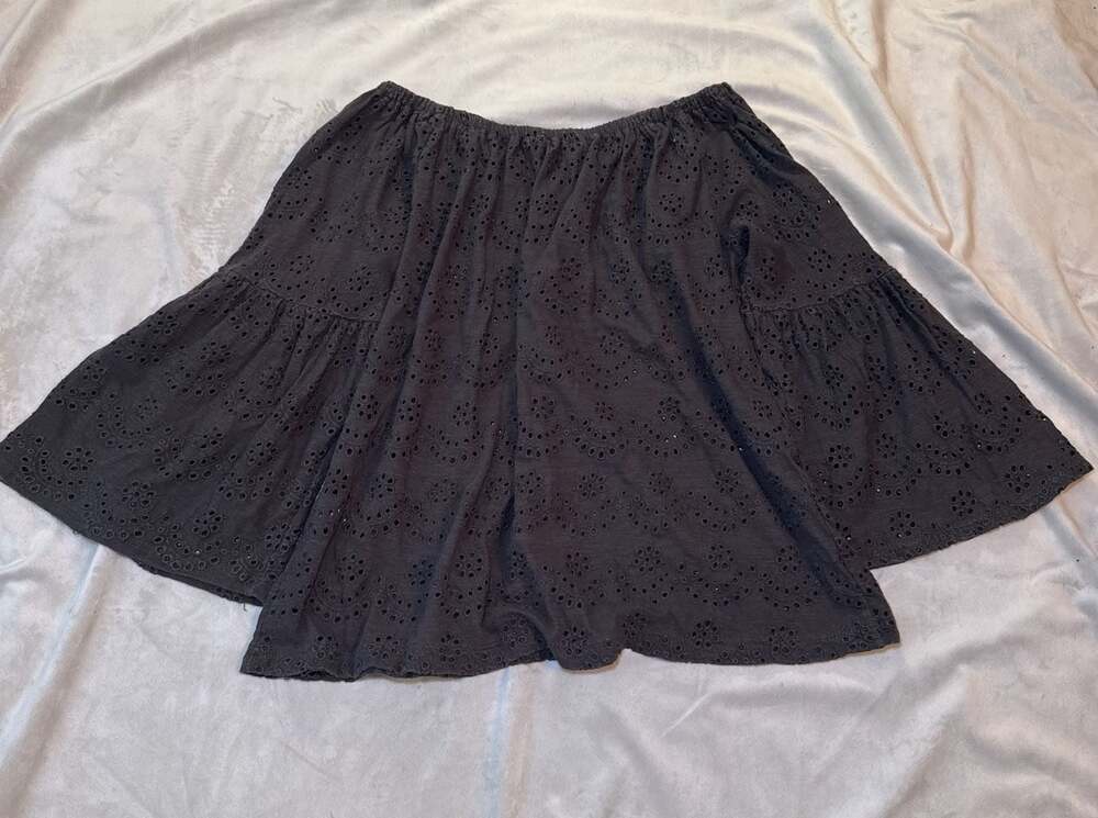 Lucky Brand Black Eyelet Off-The-Shoulder Top